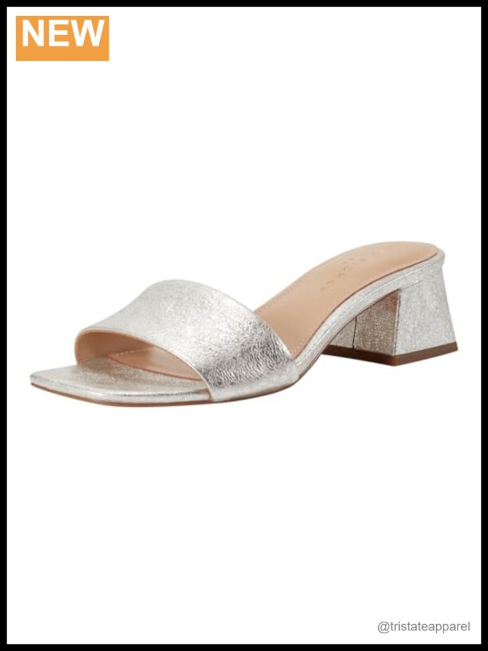 Marc Fisher LTD Olysa Slip On Block Heel Square Toe Sandal
